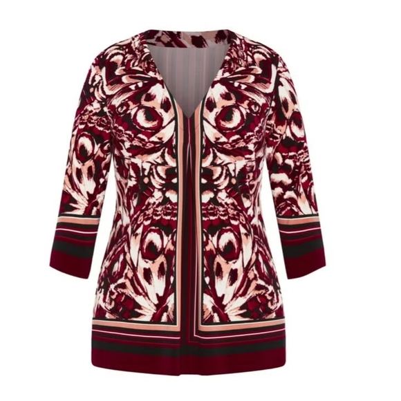 Avenue StudioMarni Placement Top Stylish Multicolor Patterned Size 22/24 NWT - Picture 4 of 10